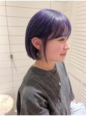 シアーパープル20代30代40代ハイライトブリーチダブルカラー立川