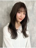 レイヤーカット/オリーブベージュ/韓国系