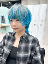 イロウ 山口どうもん店(IROW)&nbsp;ウルフ/インナーカラー/アンブレラ/ブルー/シルバー/ブリーチ