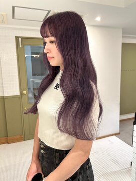 エミィ(emme) ラベンダーカラー20代30代髪質改善ハイライトブリーチカット立川