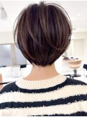 表参道ボブ白髪ぼかしハイライトショートボブカット30代40代