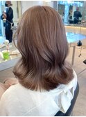 渋谷ミディアムボブチョコレートブラウンマロンブラウンカラー