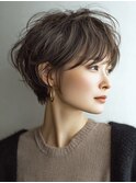 ミセスショート×白髪ぼかしカラー30代40代50代60代