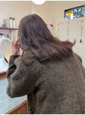 ピンクブラウン透明感カラーブリーチなしダブルカラー