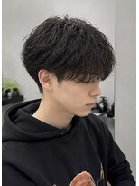《メンズ/曲がる縮毛矯正/メンズパーマ》nui MEN 茨木店&nbsp;ワンホンレイヤー/ミルクティーブロンド/ダークブルー/茨木