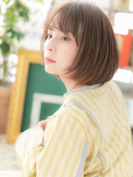 カバーヘアアンドスパ ブリス 浦和(COVER HAIR&SPA bliss) 大人かわいい透け感グレーベージュミニボブa浦和20代30代40代