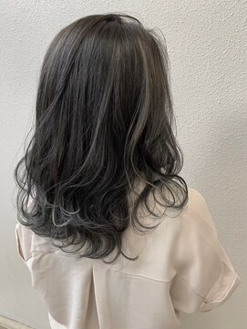 フロート 小阪店(float) アッシュグレー_マロンベージュ Aラインボブ かきあげ