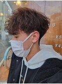 波巻き スパイラル ミックスパーマ 刈り上げ マッシュ