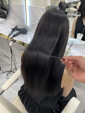 シェノン サントル(CHAINON CENTRE) グレージュカラー/斜めバング/酸性縮毛矯正