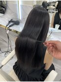 グレージュカラー/斜めバング/酸性縮毛矯正