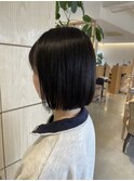 20代30代40代小顔切りっぱなし大人ボブルーブラックカラー
