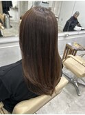 縮毛矯正ロングヘアリタッチ前髪なし似合わせカットアルカリ矯正
