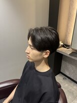 リレーションメンズヘアー(RELATION MEN'S HAIR)&nbsp;センターパートスペインカールダークアッシュニュアンスパーマ