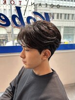 ニュアンスパーマダウンパーマ黒髪韓国マッシュツーブロック
