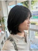 前上がりボブ/韓国風/フェイクブラック/レイヤーボブ/レイヤー