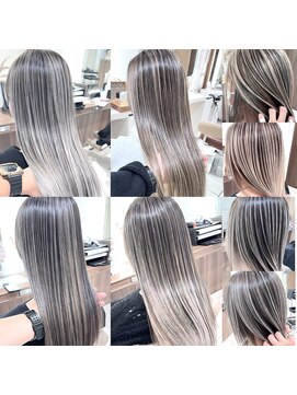 細めハイライトバレイヤージュ