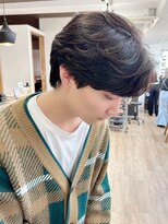 ネオリーブ クーロ メゾン 横浜(Neolive curro Maison)&nbsp;韓国マッシュ　センターパートフェザーパーマ　MEN’S HAIR