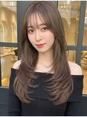 透明感グレージュ×うる艶ロングレイヤー/韓国風[大宮]