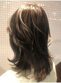 ミディアム/ダークアッシュ/レイヤーロング/ボブレイヤー