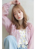 ハピネス 河原町店(Happiness)&nbsp;20代　春っぽくびれミディ　透明感ミルクベージュカラー