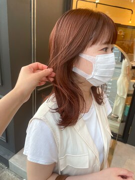 ヘアーアイスカルテット(HAIR ICI QUARTET) オレンジカラー ミディアム オレンジブラウン