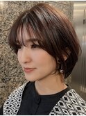 内田有紀さん風大人ショートボブ