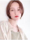 say.原田美千留　前髪なしショート　暖色カラー　ショートボブ