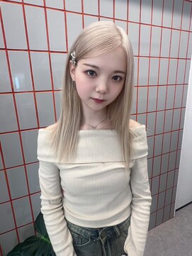 ペレ 栄店(PELE) デザインカラー/レイヤーカット/ウェットヘア/オリーブベージュ