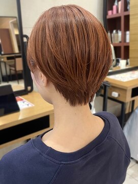 ラフ フロム ガーデン(Laf from GARDEN) 小顔ショート/マッシュショート/オレンジカラー/ショートヘア