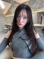 サイン 渋谷(SIGN) 韓国ヘア姫カットくびれレイヤーカットグレージュブリーチ無し