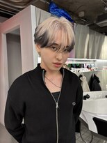 レコ 渋谷(LECO) ホワイトブロンド×エンドブラックのマッシュウルフ