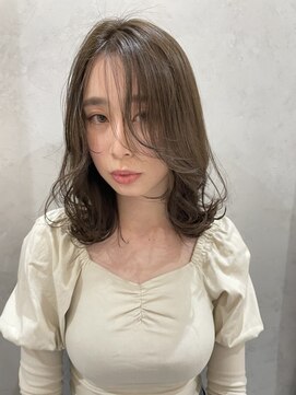 アンドレ ヘア デザイン(Andre Hair Design) レイヤーカットミディアム顔周りレイヤー韓国オリーブベージュ