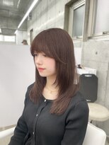エヌアイ オモテサンドウ(ni omotesando)&nbsp;ミディアムレイヤー/顔周りカット/ブラウンカラー　上野