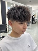 MEN'S HAIR/ブルーブラック/スペインカール/韓国マッシュ