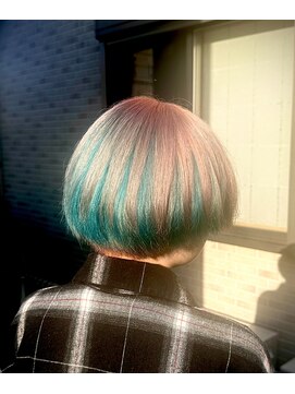 ローズ(ROSE) ピンク × 水色 × アンブレラカラー