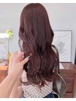 ヘアー アイス 御器所本店(HAIR ICI)&nbsp;ブリーチなし暖色カラーチェリーレッドレイヤーカット夏カラー