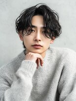 シェルター バイ トウキョウ(Shelter by TOKYO)&nbsp;シンプル黒髪くせ毛風パーマ/ツーブロックマッシュショート