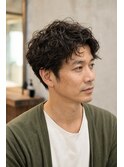メンズパーマニュアンスパーマ毛流れショート束感ヘア