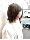 イノアカラー1ブリーチシアーベージュボブウルフ