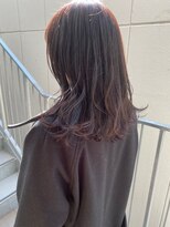 モルニ(MORNI)&nbsp;髪質改善トリートメント_マロンベージュ Aラインボブ かきあげ