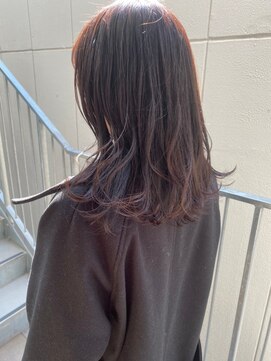 モルニ(MORNI) 髪質改善トリートメント_マロンベージュ Aラインボブ かきあげ