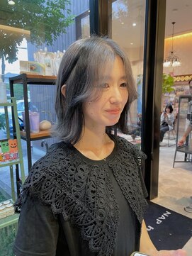 ナップヘアー NAP hair 【ブロックカラー】ブラック×グレージュ