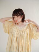 ミディアムヘア/斜めバング/グレージュカラー/甲府駅