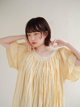 ムク 甲府(muku.) ミディアムヘア/斜めバング/グレージュカラー/甲府駅