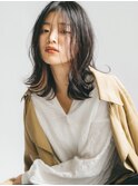 くびれヘア/顔周り/韓国/レイヤーカット/黒髪/ミディアム/横浜