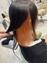 ビス ヘア アンド ビューティー 西新井店(Vis Hair＆Beauty)&nbsp;大人かわいいストレート切りっぱなしインナーカラー耳掛け小顔