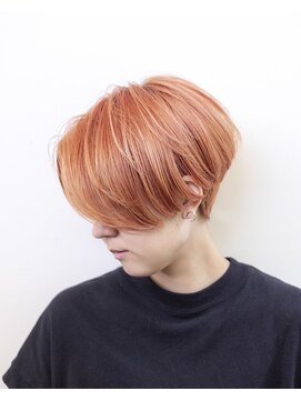 ルプラ ブリリアント(le-pla brilliant) ハンサムショート/オレンジ/ダブルカラー/センターパート/豊橋