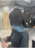 インナーカラー/シールエクステ/髪質改善/ホワイトブルーカラー