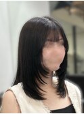ミディアムヘア/暗めカラー/グランマッシュ/南草津