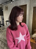エラ(ere)&nbsp;ボルドーカラー　赤髪　レッドブラウン　ブリーチなしレッド